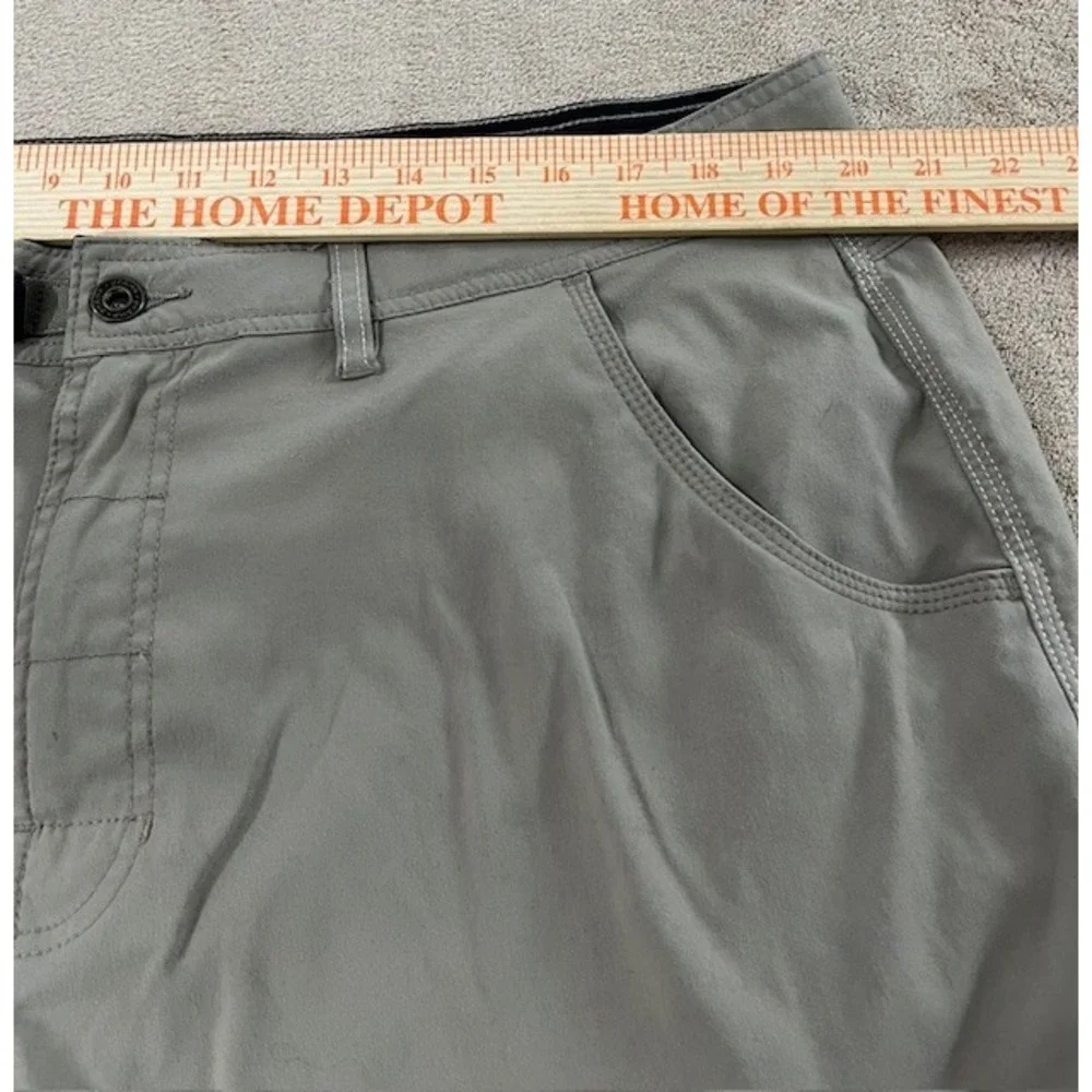 PrAna zion Shorts Mens Size 40Wx10L Waist Khaki Brown Belted Cargo hiking‎ nylon
